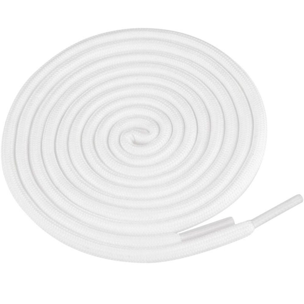 2 Pair Round Shoe Laces Solid Woven Athletic Shoelaces White